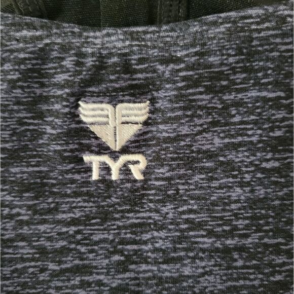 TYR Women's Blue Marled Sheath V-Neck Swimsuit - Picture 9 of 11